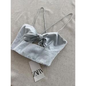 Zara Knot Crop Top Size Small